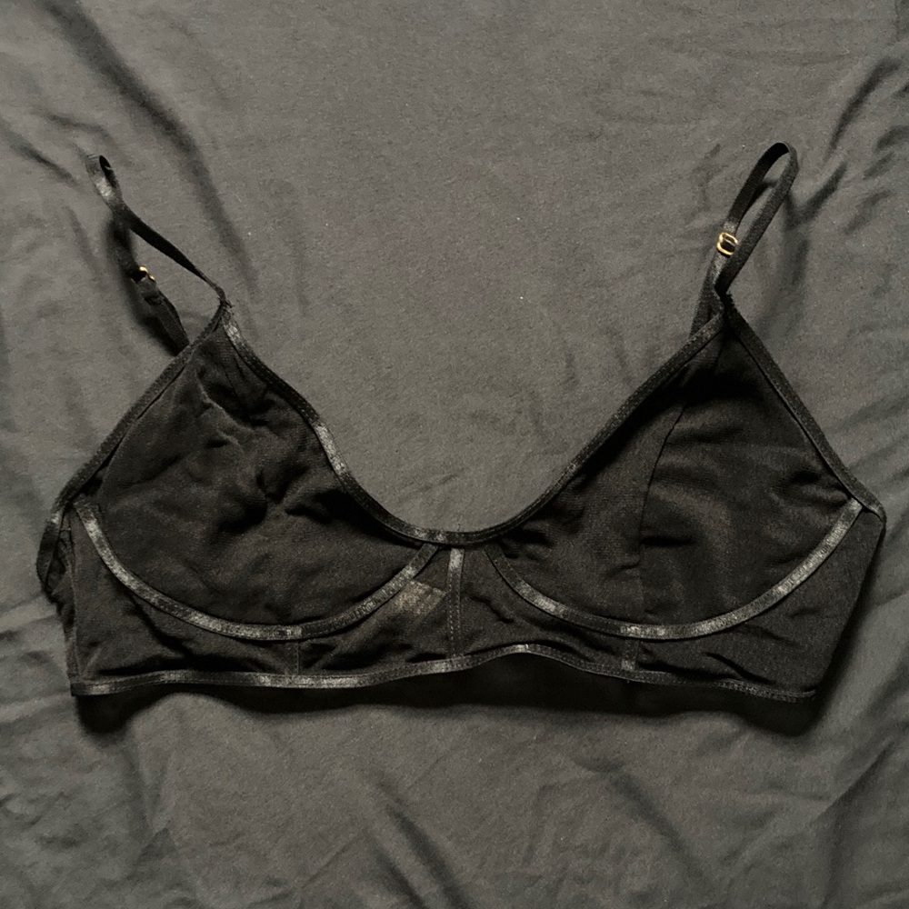 Intimately Free People Black Sheer Women's Bralette Adjustable Straps
